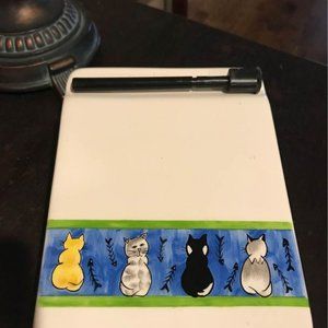 Cat Motif Ceramic Dry Erase Board
